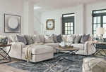 Dellara 4-Pc Chalk Fabric Sectional Sofa with LAF Chaise