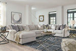 Dellara 5-Pc Chalk Fabric Sectional Sofa with LAF Chaise