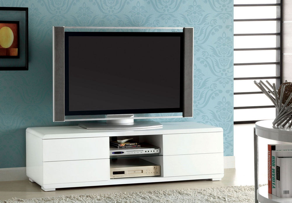 Cerro White Lacquer Wood TV Stand