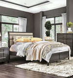 Berenice Gray Fabric/Solid Wood King Bed