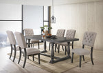 Bernard 2 Neutral Fabric/Weathered Gray Oak Wood Side Chairs