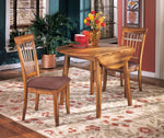 Berringer Rustic Brown Wood Round Drop Leaf Table