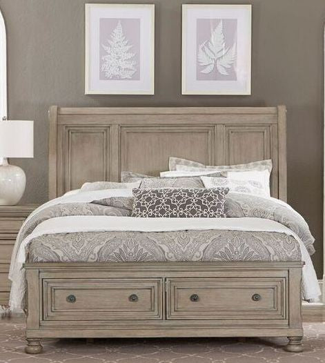 Bethel Wire Brushed Wood Platform Cal King Bed