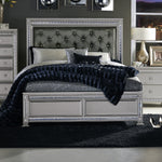 Bevelle Silver/Dark Gray Vinyl Cal King Bed