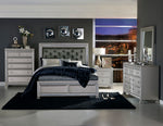 Bevelle Silver/Dark Gray Vinyl Cal King Bed