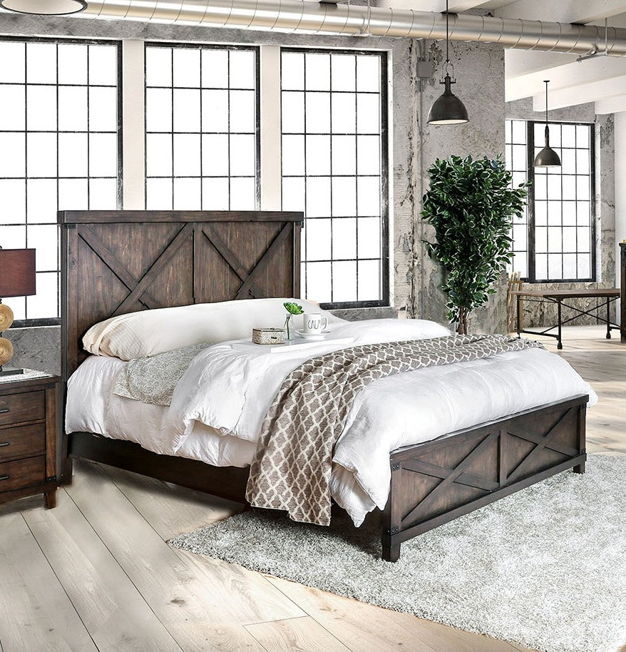 Bianca Dark Walnut Wood Queen Bed