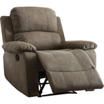 Bina Gray Polished Microfiber Manual Recliner