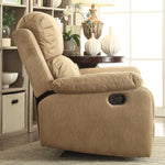 Bina Light Brown Polished Microfiber Manual Recliner