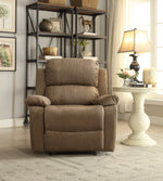 Bina Taupe Polished Microfiber Manual Recliner