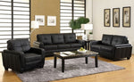 Blacksburg Black Leatherette Loveseat