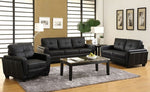 Blacksburg Contemporary Black Leatherette Sofa