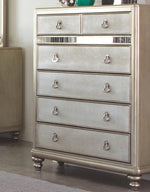 Bling Game Metallic Platinum Wood 6-Drawer Chest