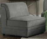 Bois Gray Velvet Modular Sectional Sofa with 2 Ottomans