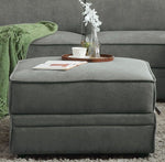 Bois Gray Velvet Modular Sectional Sofa with 2 Ottomans