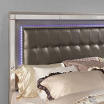 Brachium Dark Gray/Silver Cal King Panel Bed