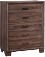 Brandon Medium Warm Brown Wood 5-Drawer Chest