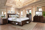 Brandt Brown Cherry Wood King Bed with Storage