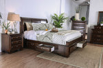 Brandt Brown Cherry Wood King Bed with Storage