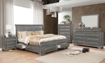 Brandt Gray Wood Cal King Bed with Storage