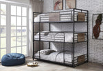 Brantley Sandy Black/Dark Bronze Triple Twin Bunk Bed