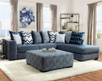 Brielle 2Pc Blue Microfiber RAF Sectional Sofa