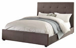 Cadmus Dark Gray Fabric King Bed with Tufted Headboard