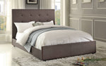 Cadmus Dark Gray Fabric Queen Bed w/Tufted Headboard