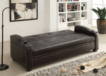 Caffery Dark Brown Bi-Cast Vinyl Sofa Bed (Click Clack)