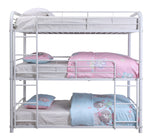 Cairo White Metal Three Layer Twin Bunk Bed