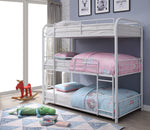 Cairo White Metal Three Layer Twin Bunk Bed