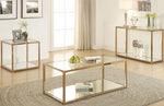 Calantha Chocolate Chrome End Table with Glass Top