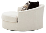 Cambri Snow Fabric Oversized Swivel Chair