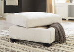 Cambri Snow Fabric Storage Ottoman with Built-In Tabletop