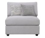 Cambria Grey Linen-Like Fabric Armless Chair