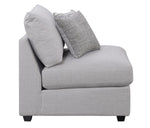 Cambria Grey Linen-Like Fabric Armless Chair