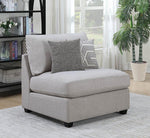 Cambria Grey Linen-Like Fabric Armless Chair