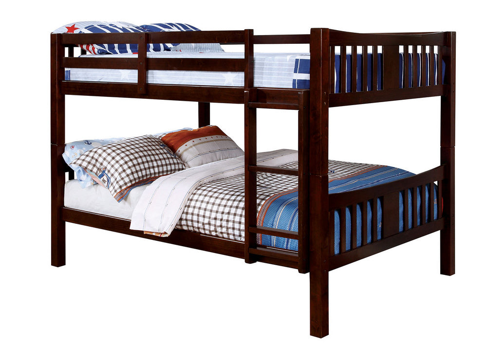 Cameron Dark Walnut Full over Full Bunk Bed