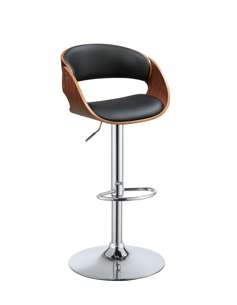 Camila Black PU Leather/Metal Adjustable Stool with Swivel