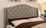 Carly Warm Gray Linen-Like Fabric Cal King Bed