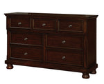 Castor Brown Cherry Wood 7-Drawer Dresser