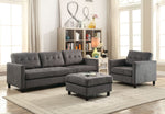 Ceasar 3-Pc Gray Calico Fabric Sofa Set