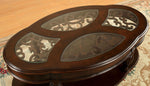 Centinel Dark Cherry Wood/Glass Coffee Table