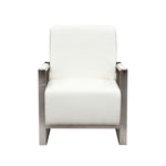 Century White Premium Bonded Leather Accent Chair