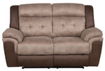 Chai Brown Polished Microfiber Manual Recliner Loveseat