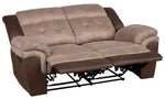 Chai Brown Polished Microfiber Manual Recliner Loveseat