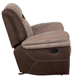 Chai Brown Polished Microfiber Manual Recliner Loveseat