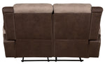 Chai Brown Polished Microfiber Manual Recliner Loveseat