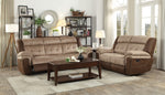 Chai Brown Polished Microfiber Manual Recliner Loveseat