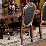 Chateau De Ville 2 Black PU Leather/Cherry Wood Side Chairs