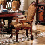 Chateau De Ville 2 Cherry Wood/Fabric Arm Chairs